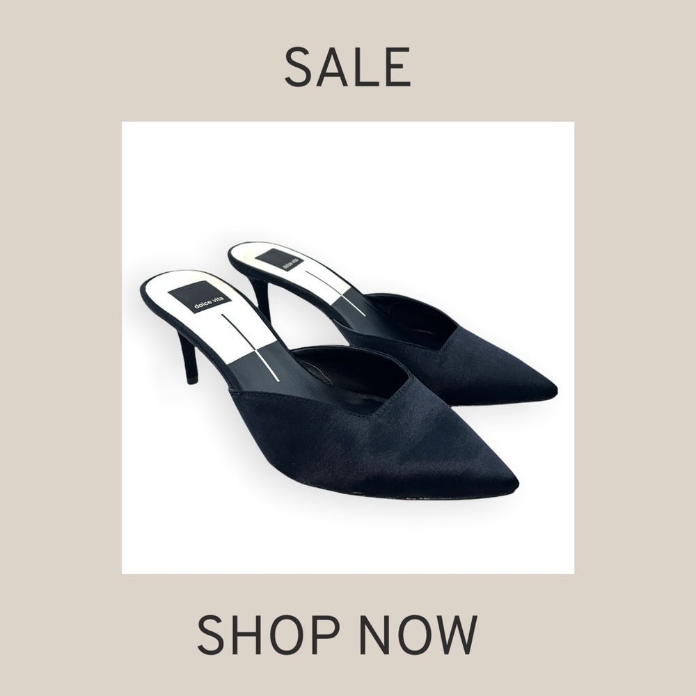 ‼️HOLIDAY SALE‼️Dolce Vita Women's Rhyme Black Satin Mule Pumps